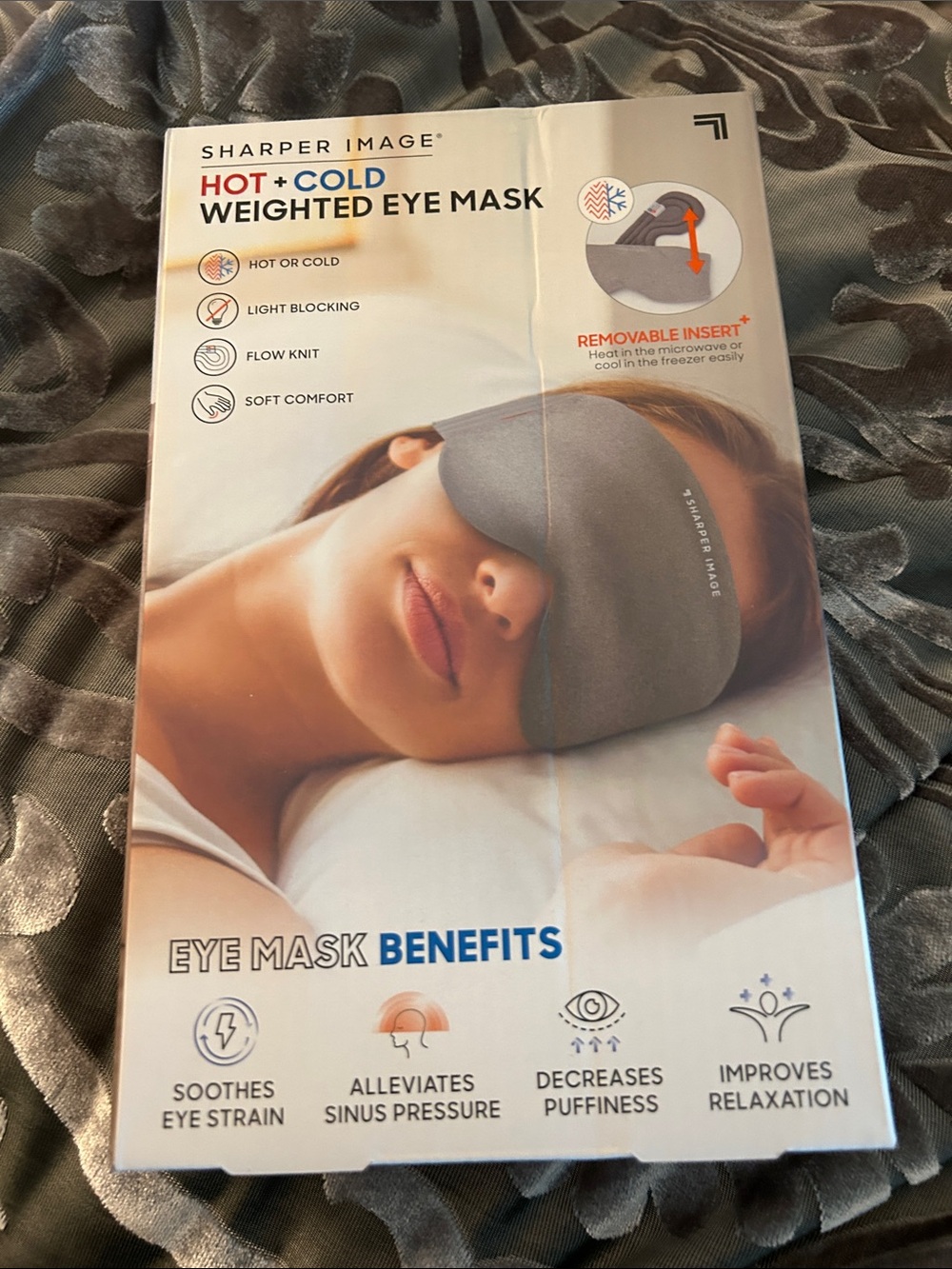 NWOT Sharper Image Gray Hot + Cold Weighted Eye Mask